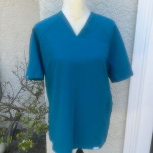 Figs Everton Technical Collection Teal Scrub Top Women's Size S
